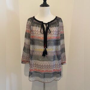 Daniel Rainn / Blouse/ Tie Front/ Long Sleeve